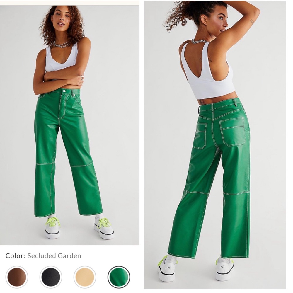 Free People Vegan Blue Pants